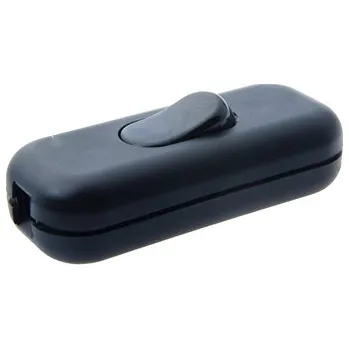 vypínač Vypínač mezišňůrový Černý, 2 pólový se zemnící svorkou