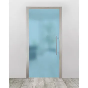 Interiérové dveře Celoskleněné dveře do pouzdra - Satinato modrá Průchozí šířka (cm): 80, Průchozí výška (cm): 197