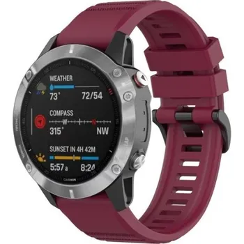 eses Sportovní silikonový řemínek pro Garmin - Vínový, QuickFit 22 mm