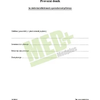 Provozní deník, blok