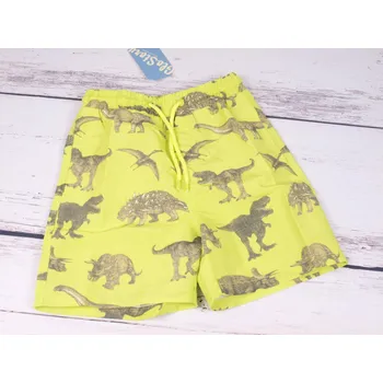 GLO-STORY Šortky bermudy kraťasy Glo story limetkové zelenožluté s dinosaury velikost oblečení - děti: 122