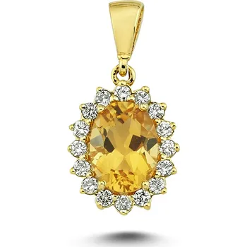 Přívěsek Lillian Vassago Zlatý přívěsek s citrínem a diamanty LLV11-SMP5650-01-CIT