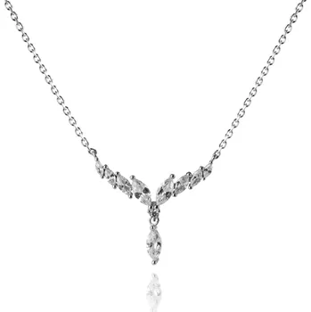 Náhrdelník Stříbrný náhrdelník s ozdobou ze zirkonů - Meucci SN026