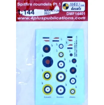 Plastikový model 1/144 Decals Spitfire roundels Pt.1 (2 sets)