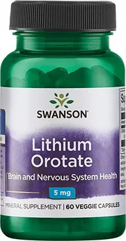 Přírodní produkt Swanson Lithium Orotate 5 mg 60 cps.