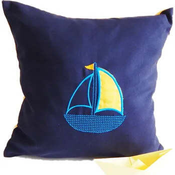 Povlak na dekorativní polštářek HEDVA ČESKÝ BROKÁT Povlak na polštář 40x40 aplikace LOĎ