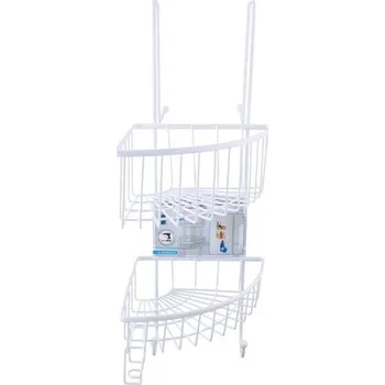 Sada koupelnových doplňků BATH KOUPELNOVÁ POLICE SE DVĚMA KOŠI NA ZAVĚŠENÍ