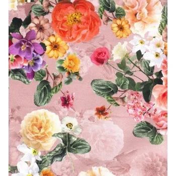 Dekorační látka s digitálním potiskem rozkvetlých květin 01594/013