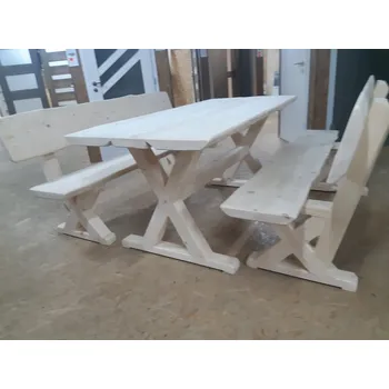 Selské sezení, masiv, šířka 160cm (set 2x lavice + stůl (dle obrázku))