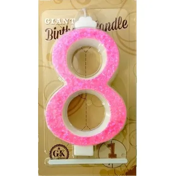 Dortová svíčka Caketools Dortová svíčka velká - třpyt růžová - 8