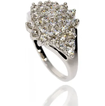 Prsten Zlatnictví Helios Prsten z bílého zlata se zirkony B29546