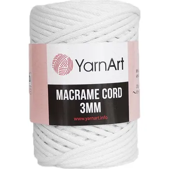 Příze YarnArt Příze Macrame Cord 751, 3 mm - bílá