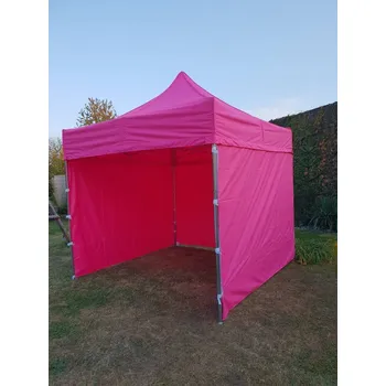 Zahradní stan Nůžkový stan 3x3 PROFI STEEL + 3 boky, 2 vaky, markýza - 23 barev - Růžová