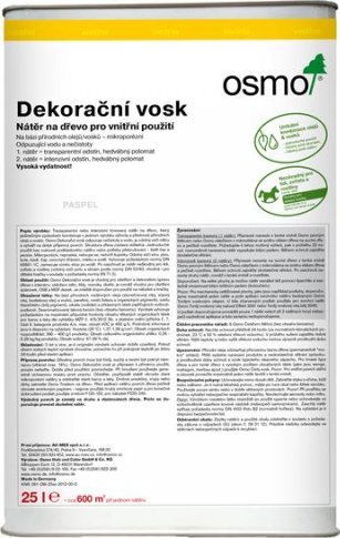 OSMO Dekorační vosk transparentní 25 l - 3143 Koňak