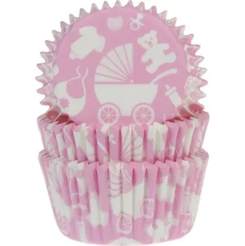 Krabice na pečivo Caketools HoM cukrářské košíčky - baby - růžové - 50ks