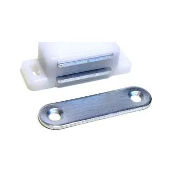 Nábytkové kování Nábytková magnetka, délka 45 mm, bílá
