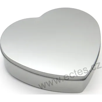 Dóza na potraviny SILVER PL plechová dóza srdce 3064 jednobarevná stříbrná mat