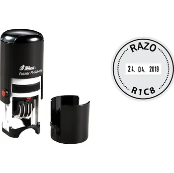 Razítko Datumové razítko Shiny R-524D Printer Line, vlastní text Ø 24 mm