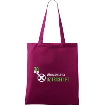 Látková taška Vášnivá cyklistka už x let