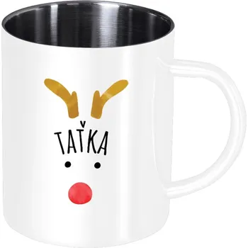 Nerezový hrnek Vánoční sob - taťka