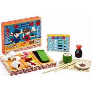 Dřevěná hračka Djeco DJ06537 Sushi Set Aki a Maki