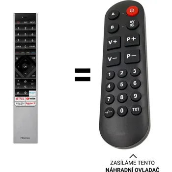Dálkový ovladač Hisense 55U8GQ náhradní dálkový ovladač pro seniory.