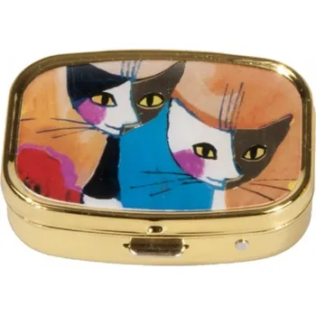 Kosmetické zrcátko Lékovka dělená Rosina Wachtmeister - Blahopřání kočky (Lékovka s kočkou, kočka)