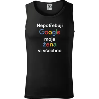 Pánské tílko Pánské tílko Malfini Core Nepotřebuji Google, moje žena ví všechno