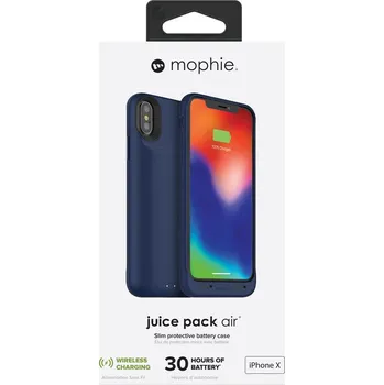 Pouzdro na mobilní telefon Mophie Qi Bezdrátové Nabíjecí Pouzdro pro Apple iPhone X/XS - modrá