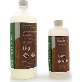 Tmel CB RESIN ECO 1,4kg čirá licí epoxidová pryskyřice (Ekonomická licí pryskyřice pro výrobu větších a středních transparentních odlitků, epoxidových stolů, epoxidových lamp, reklamních a dekorativních předmětů nebo pro použití v modelářství.)