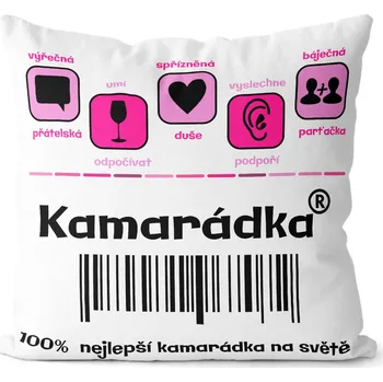Dekorativní polštářek Polštářek Kamarádka 100% (Velikost: 40 x 40 cm)
