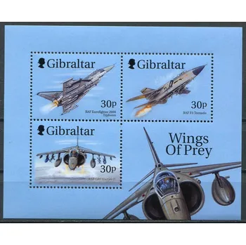 Poštovní známka (1999) MiNr. 880 - 882 ** BLOCK 38 - Gibraltar - stíhačky