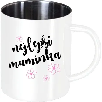 Nerezový hrnek Nejlepší maminka - kytičky