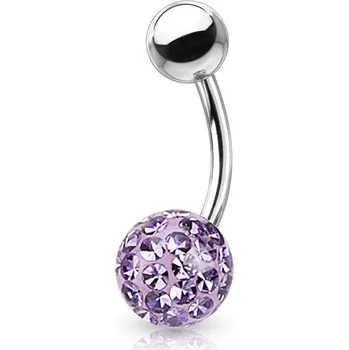 Piercing Šperky4U Piercing do pupíku s kamínky Crystals From Swarovski® kulička 8mm - BS1003VI-12