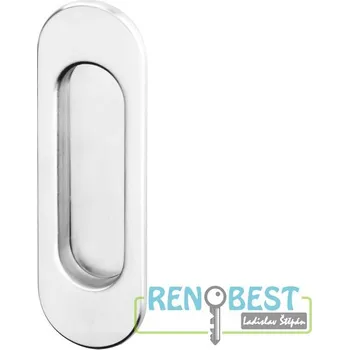 Stavební výplň AC-T Mušle OV na posuvné dveře broušený chrom (skryté vruty) Provedení: BB na klíč, Povrchová úprava: broušený chrom