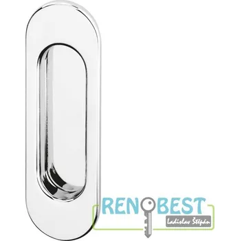 Dveřní kování AC-T Mušle OV na posuvné dveře chrom (skryté vruty) Provedení: bez otvoru, Povrchová úprava: chrom