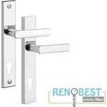 ROSTEX Bezpečnostní kování 807 Rozteč: 90 mm, Provedení: klika/klika, Povrchová úprava: chrom - nerez