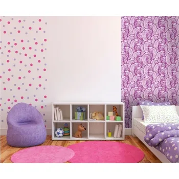 Tapeta DIMEX | Vliesová tapeta na zeď Dimex Line WP-019-04 | 0,75 x 10 m | fialová, bílá + Vliesová tapeta na zeď Dimex Line WP02001 v rozměru 0,75 x 10 m