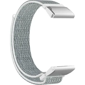 Ostatní příslušenství k chytrým hodinkám eses Nylonový řemínek pro Garmin - Šedo bílý, Stříbrný QuickFit 26 mm