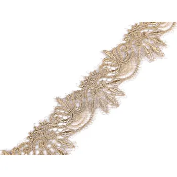 Krajka Zlatá krajka s lurexem šíře 64 mm