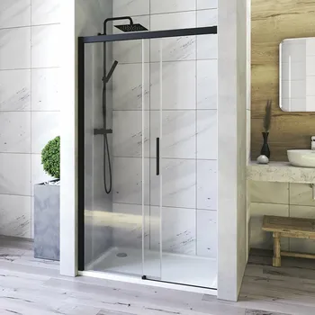 Sprchové dveře Aquatek WELLNESS BLACK B2 140 Sprchové dveře zasouvací 137-141cm, sklo 6mm