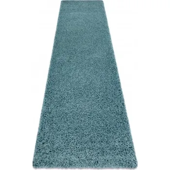 Koberec Makro Abra Koberec Běhoun jednobarevný SOFFI shaggy 5cm modrý Rozměr: 60x100 cm