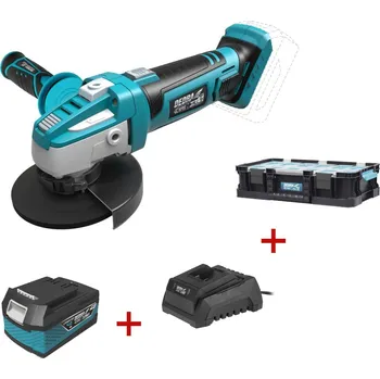 úhlová bruska Dedra Sada Aku úhlová bruska 18V SAS+ALL N0303G02 akumulátor, nabíječka, kufřík (Dedra N0303G02 Akumulátorová bruska úhlová série SAS + ALL s nabíječkou, akumulátorem a kufříkem)