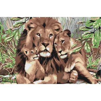 Malování podle čísel - Lví král Velikost: 40x60cm, Rámování: Pouze srolované plátno