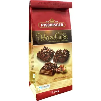 Čokoláda Pischinger - oplatky s hořkou čokoládou a oříšky 200 g