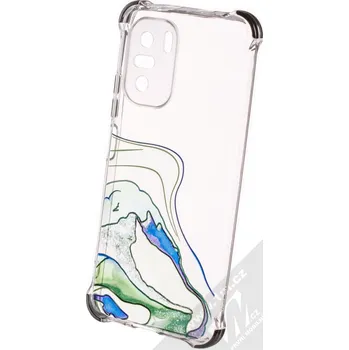 Pouzdro na mobilní telefon 1Mcz Trendy Vodomalba Anti-Shock Skinny TPU ochranný kryt pro Xiaomi Mi 11i, Poco F3 průhledná zelená černá (transparent green black)