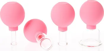 Baňkování Sanomed Skleněné baňky s balónkem na tvář růžové 4 ks