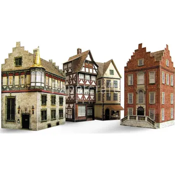 Papírový model Papírový model - Čtyři staré městské domy (651) - 107000046