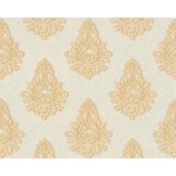 Tapeta A.S. Création | Vliesová tapeta na zeď Nobile 95981-1 | 0,70 x 10,05 m | bílá, metalická, krémová + Bílá, metalická, krémová vliesová tapeta na stěnu 959811 v rozměru 0,70 x 10,05 m