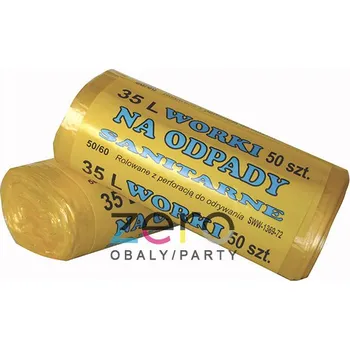 Pytle na odpadky Sáček do koše 35l (8 µm) HDPE - 50x60 cm/50 ks - žlutý